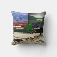 Fairbanks, Alaska Collage Throw Pillow