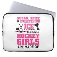 cute sugar and spice ice hockey girls laptop sleeve