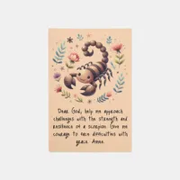 Kids Christian Prayer Woodland Scorpion on Peach | Rug