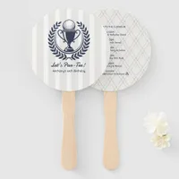Navy, White & Cloud Dancer Preppy Golf Program Hand Fan