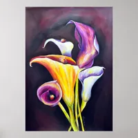 Calla Lilly- Bohemian  Painting Poster