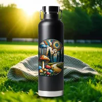 Retro Disc Golf Psychedelic Ai Art Water Bottle