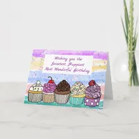 Happy Birthday | Pretty Hand Drawn Cupcakes Card