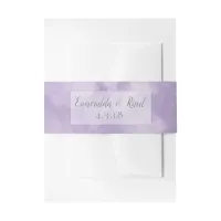 Lavender Watercolor Wedding Invitation Band Invitation Belly Band