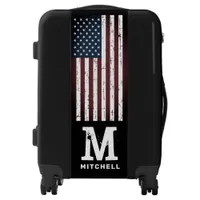 Personalized Patriotic USA American Flag Luggage