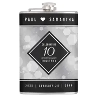 Elegant 10th Tin Wedding Anniversary Celebration Flask