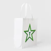 Polyester Bag - Green Star with Letter