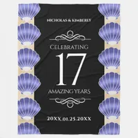 Elegant 17th Shells Wedding Anniversary Fleece Blanket