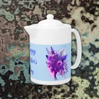 Purple & Blue Floral Happy Mother's Day | Tea Pots Teapot