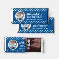 Photo Polka Dot Blue Birthday  Hershey Bar Favors