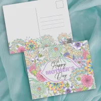 Whimsy Spring Blossoms and Greenery Mother's Day Postcard