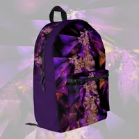 Purple fantasy - modern fractal  printed backpack