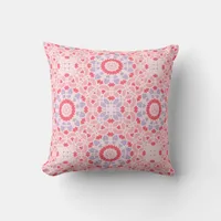 Pastel Pink Purple Lavender Bohemian Pattern Throw Pillow