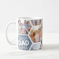 Best Dad Ever | Blue Hexagons Photo Coffee Mug