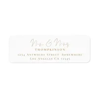 Newlyweds Script Mr Mrs Gold Return Name Address Label