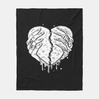 Skeleton Hands Heart– Gothic  Heart Classic Fleece Blanket