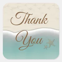 Thank You Beach Themed Oceanic Wedding Stickers