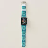 Summer Blue Sand Dollars Seashells Beach Pattern Apple Watch Band