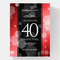Elegant 40th Ruby Wedding Anniversary Celebration Paperweight