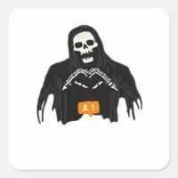 Skeleton Hand Heart Follower Classic Square Sticker