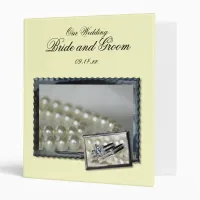 Rings and White Pearls Wedding Binder