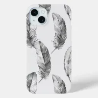 White Feathers iPhone 15 Plus Case