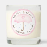 Pink Watercolor Baby Shower Favor Candle