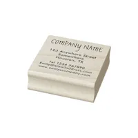 Modern Business Return Name and Address Square Rubber Stamp