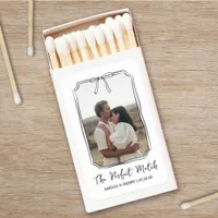 "The Perfect Match" Minimalist Bow Frame Wedding Matchboxes