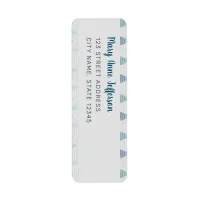 Blue Christmas trees with beads strings pattern Label