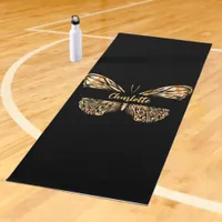 Black gold butterfly name yoga mat