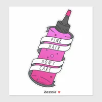 Pink Hair Dye Bottle Teen Girl Funny Cartoon Sticker