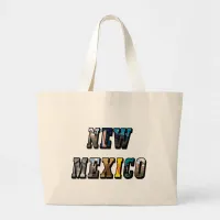 New Mexico, USA Text Large Tote Bag