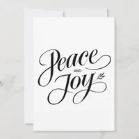 Minimalist Peace and Joy Modern Non-Denominational Holiday Card