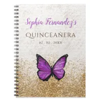 Rustic Vintage Purple Gold Butterfly  Notebook