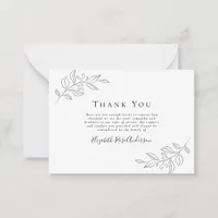 BUDGET Greenery Funeral Thank You Note Card