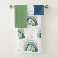 Watercolor Rainbow Pattern Bath Towel Set
