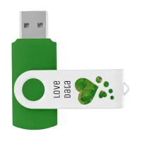 Green Acrylic Hearts USB Flash Drive