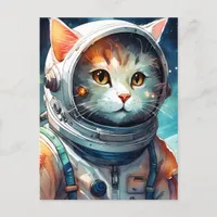 Adorable Astronaut Cat Postcard