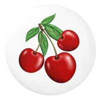 Red Cherries Graphic All Over Pattern Ceramic Knob