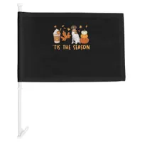 Tis The Season German Shorthaired Dog Fall Pumpkin Car Flag