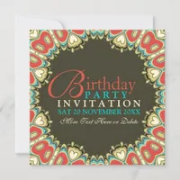 Bohemian Sweethearts Birthday Party Invitations