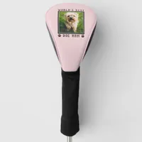 Pink World's Best Dog Mom Paw Prints Pet Photo Golf Head Cover