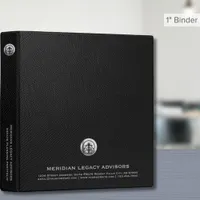 Elegant Black Custom Silver Logo Company Name 3 Ring Binder