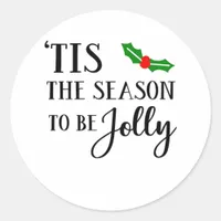 Tis The Season To Be Christmas Mistletoe Classic Round Sticker