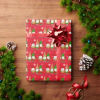 Happy Holidays Gnomes and Snowflakes Christmas  Wrapping Paper