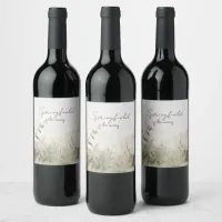 Dreamy Scene of Spring  Flowers Wine Label