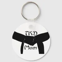 Martial Arts TKD Black Belt Mom Keychain