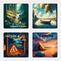 Camping Themed | Digital Art Coaster Set