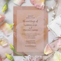 Light Blush Pink Rose Floral Wedding Invitation